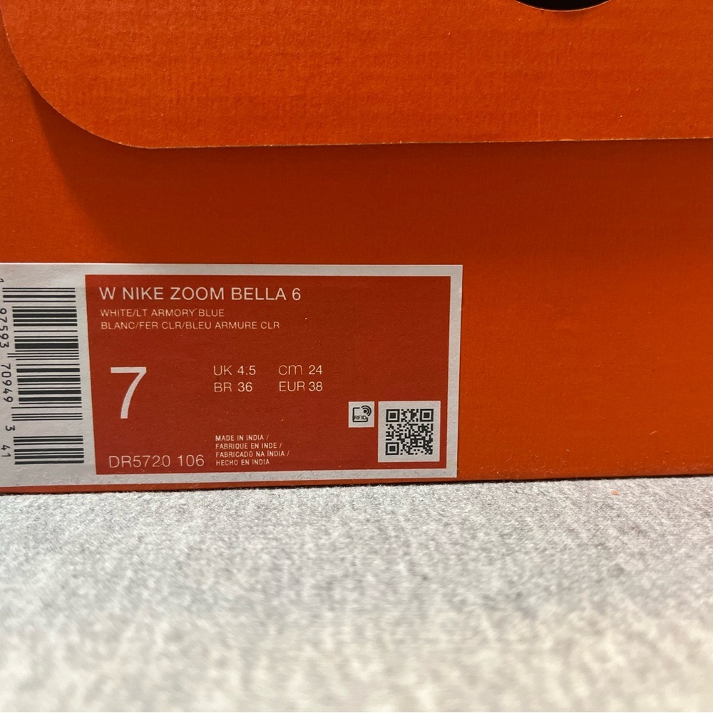 Nike Zoom Bella 6 White Light Armoury Blue Women's Gym Shoes Size 7 DR5720-106​ - Picture 11 of 11